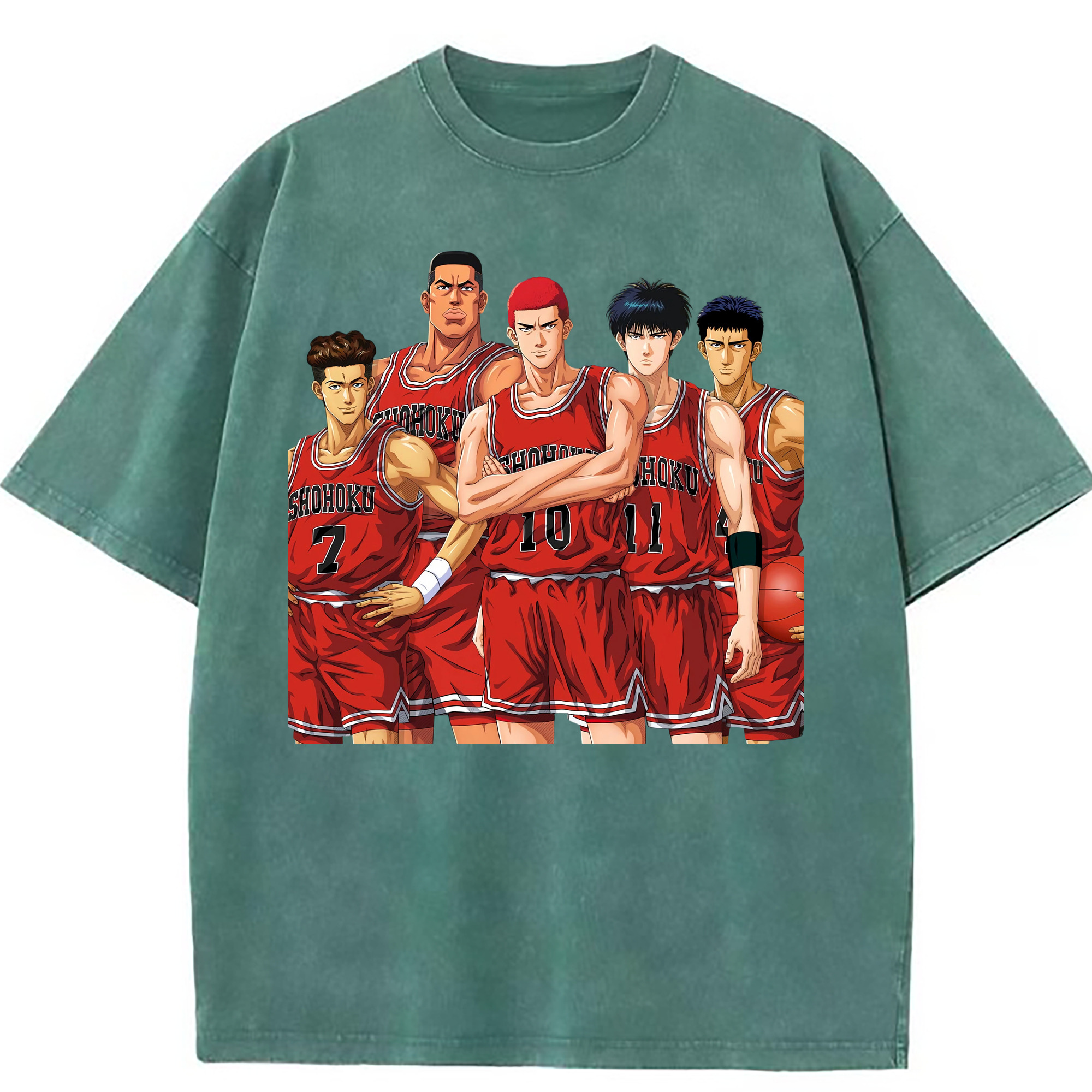 （画像用） SLAM DUNK／スラムダンク 綿100% ヴィンテージ風 半袖Tシャツ（フロントプリント）
